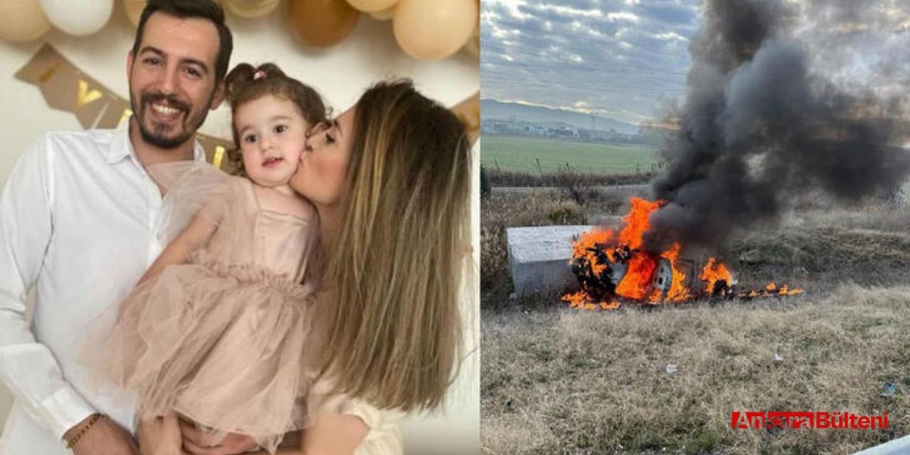 Ankara'da bariyerlere çarpan araç alev aldı!