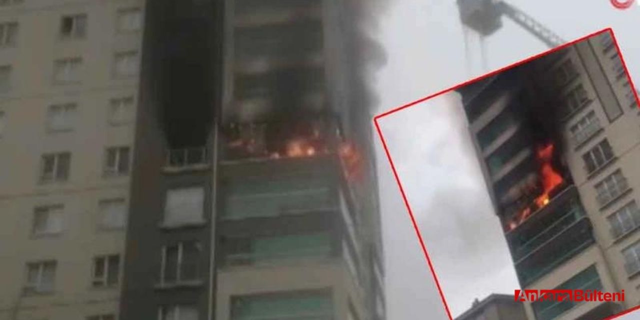 Mamak'ta 12 katlı binada çıkan yangın görenleri korkuttu!