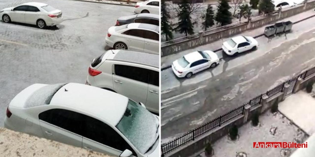 Ankara'da sağanak yağış ve dolu etkisini gösterdi!