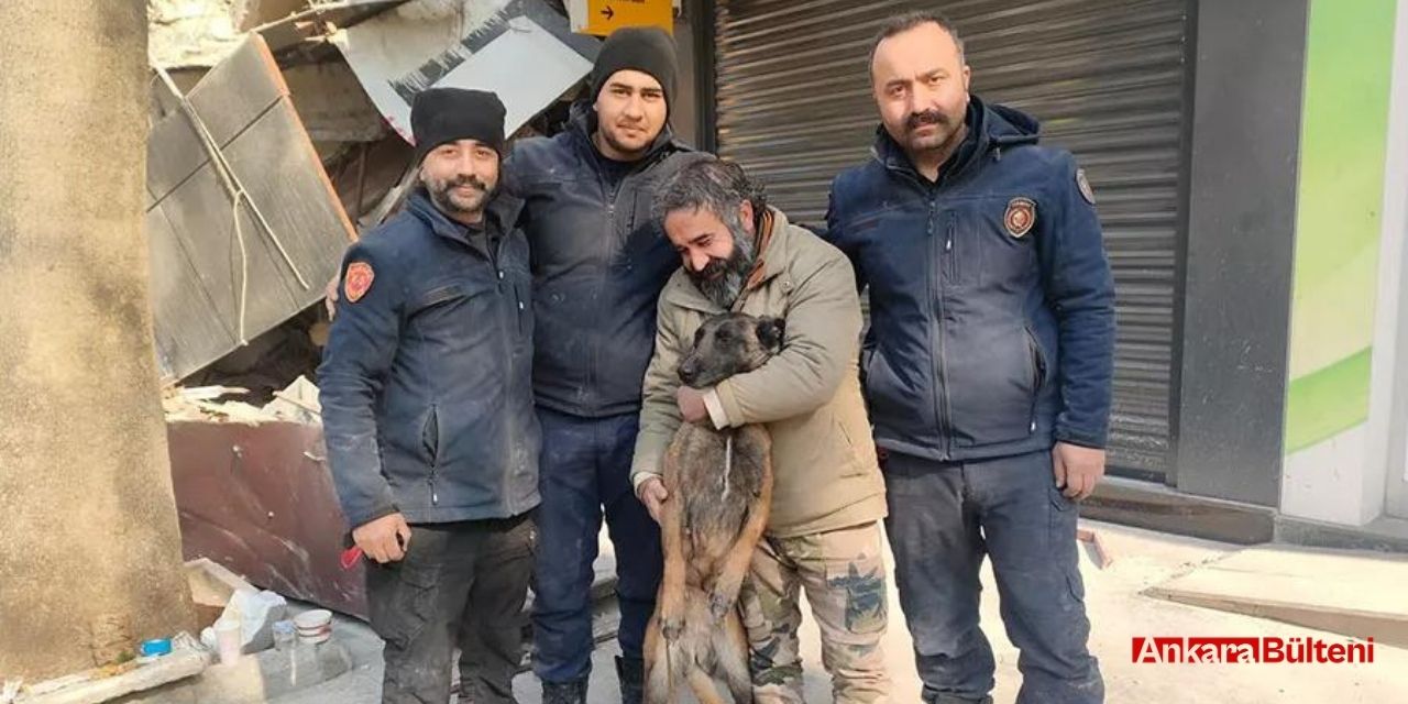 Ankara Büyükşehir Belediyesi itfaiye köpeği Çakıl'ı depremzede ile buluşturdu